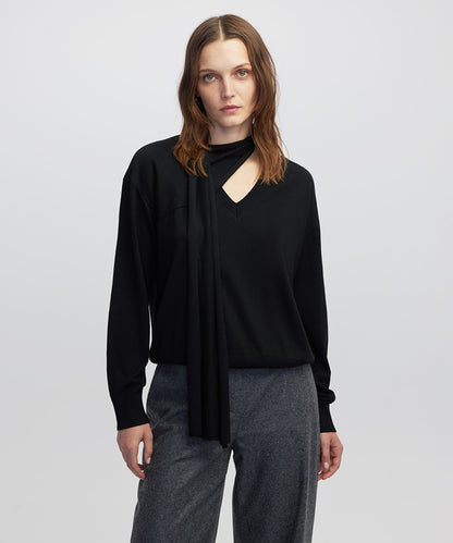 Scarf Knit Sweater 