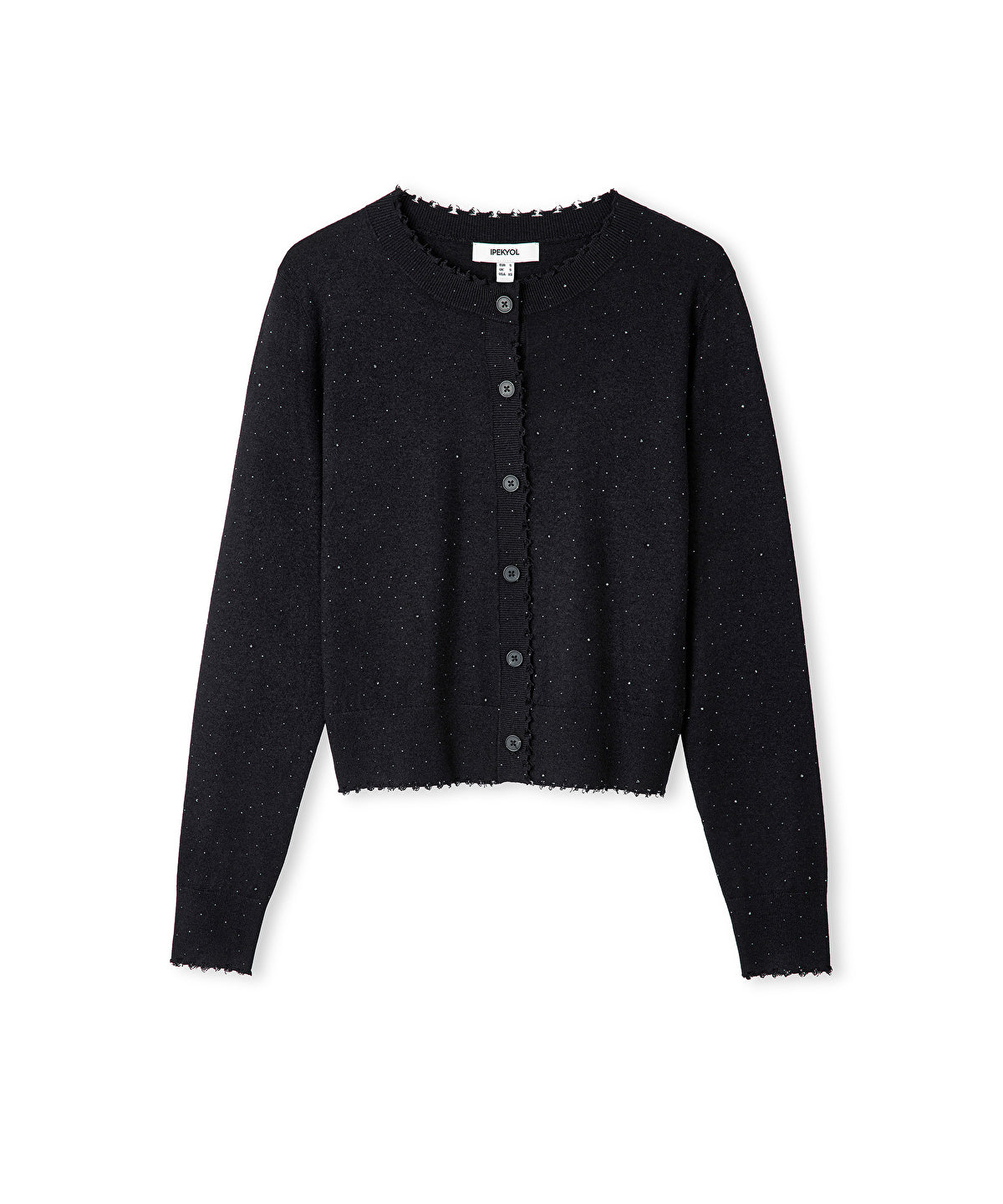 Zoomed Rhinestone Knit Cardigan