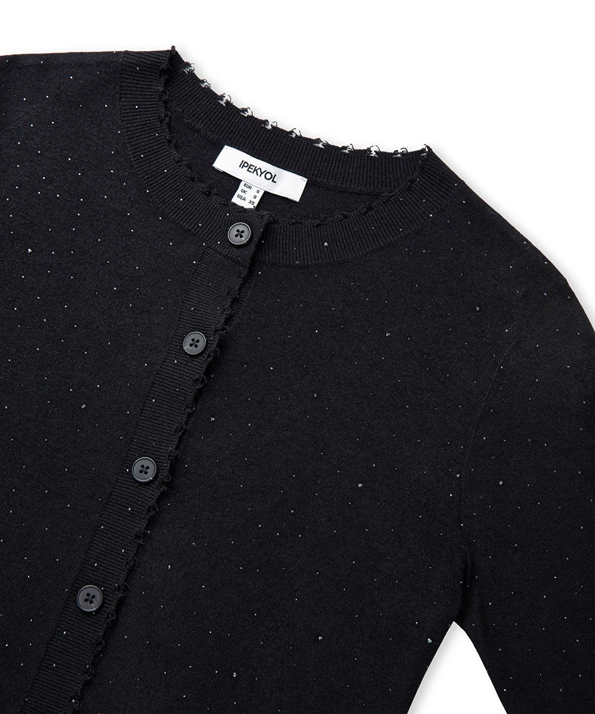 Zoomed Rhinestone Knit Cardigan