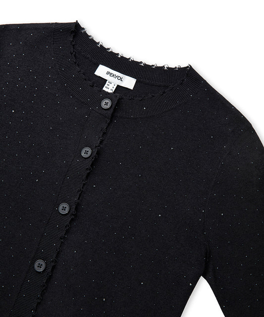 Rhinestone Knit Cardigan