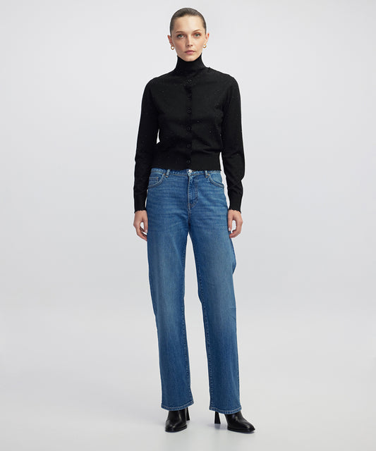 Rhinestone Knit Cardigan