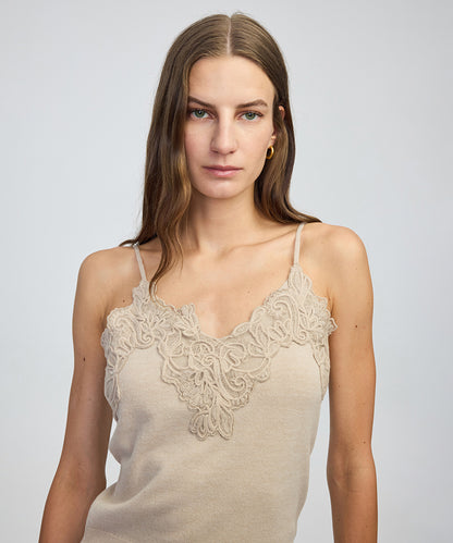 Lace-Applique Knit Top