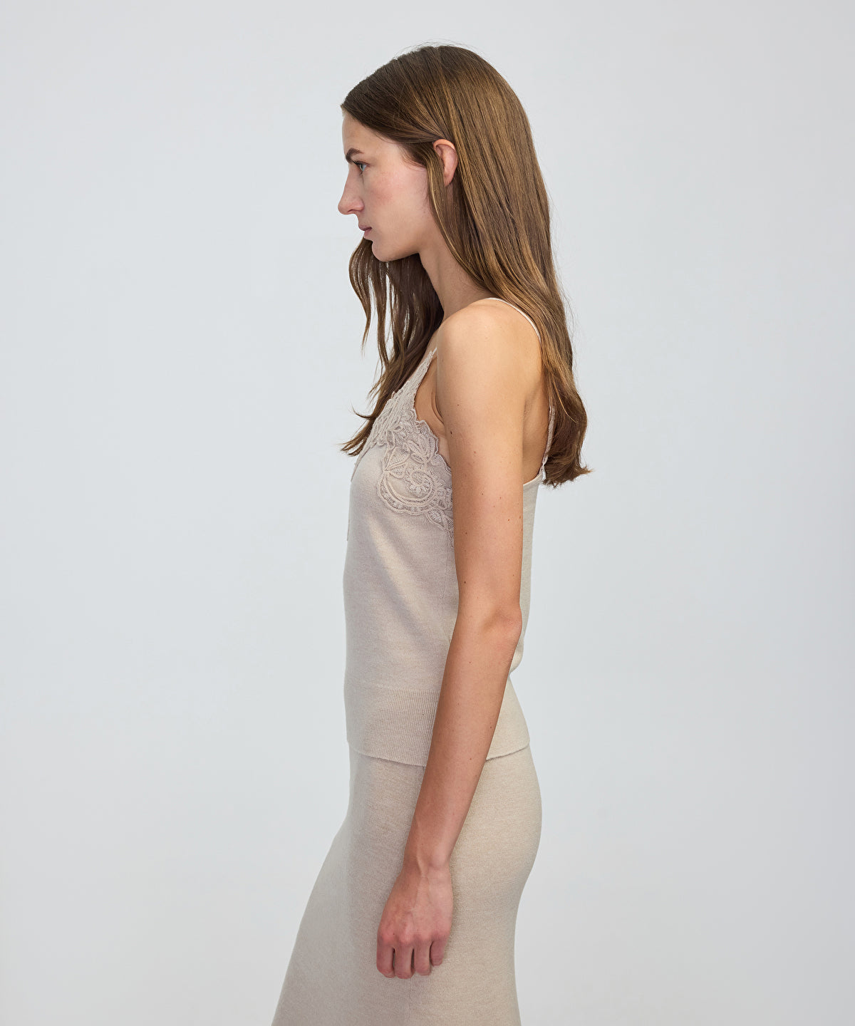 Zoomed Lace-Applique Knit Top