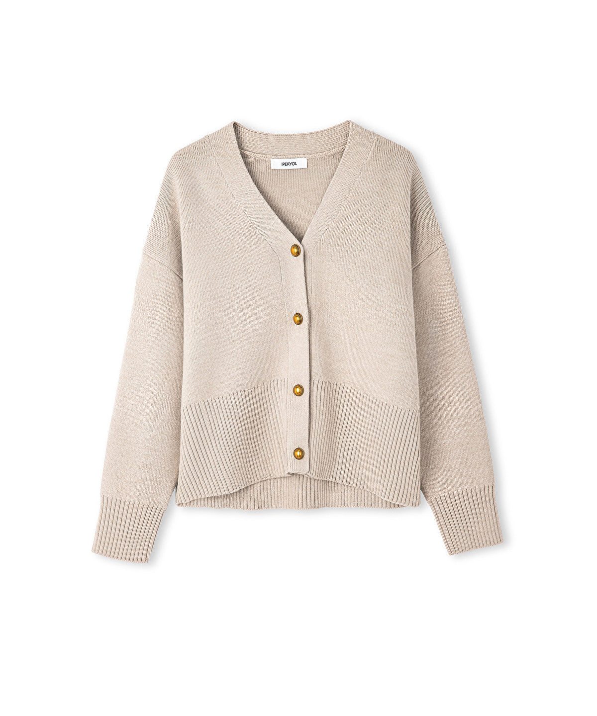 Zoomed Metal Button Knit Cardigan