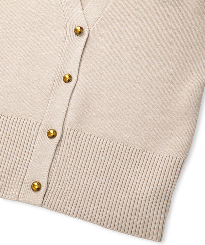 Metal Button Knit Cardigan