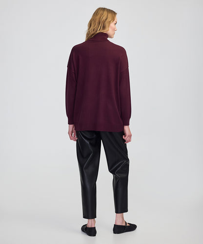 Faux Leather & Suede Panel Sweater