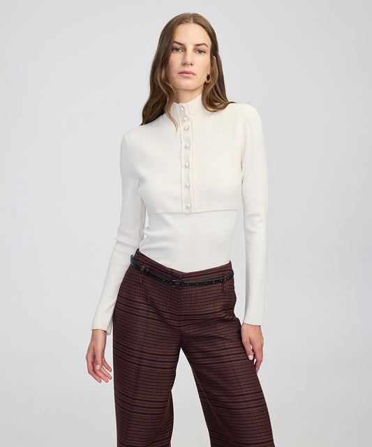 Layered-Effect Knit Top