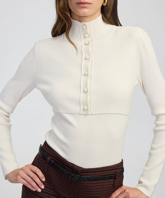 Layered-Effect Knit Top