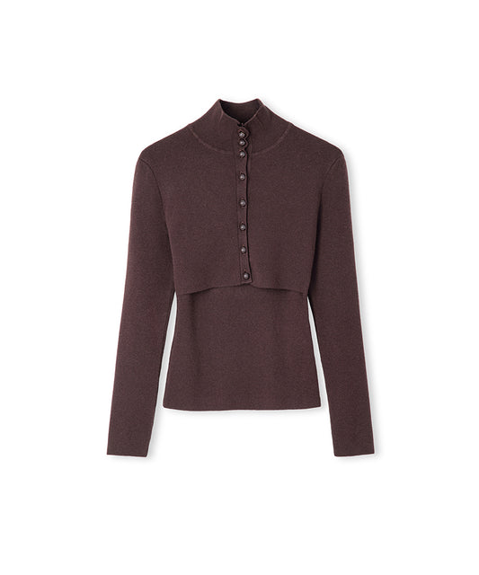 Layered-Effect Knit Top