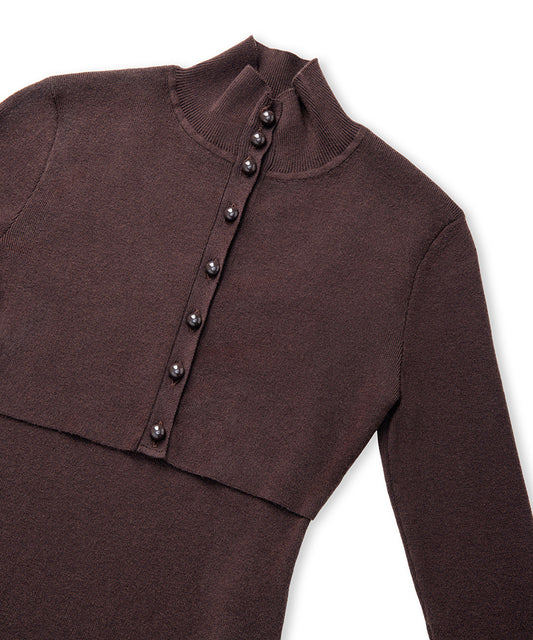 Layered-Effect Knit Top