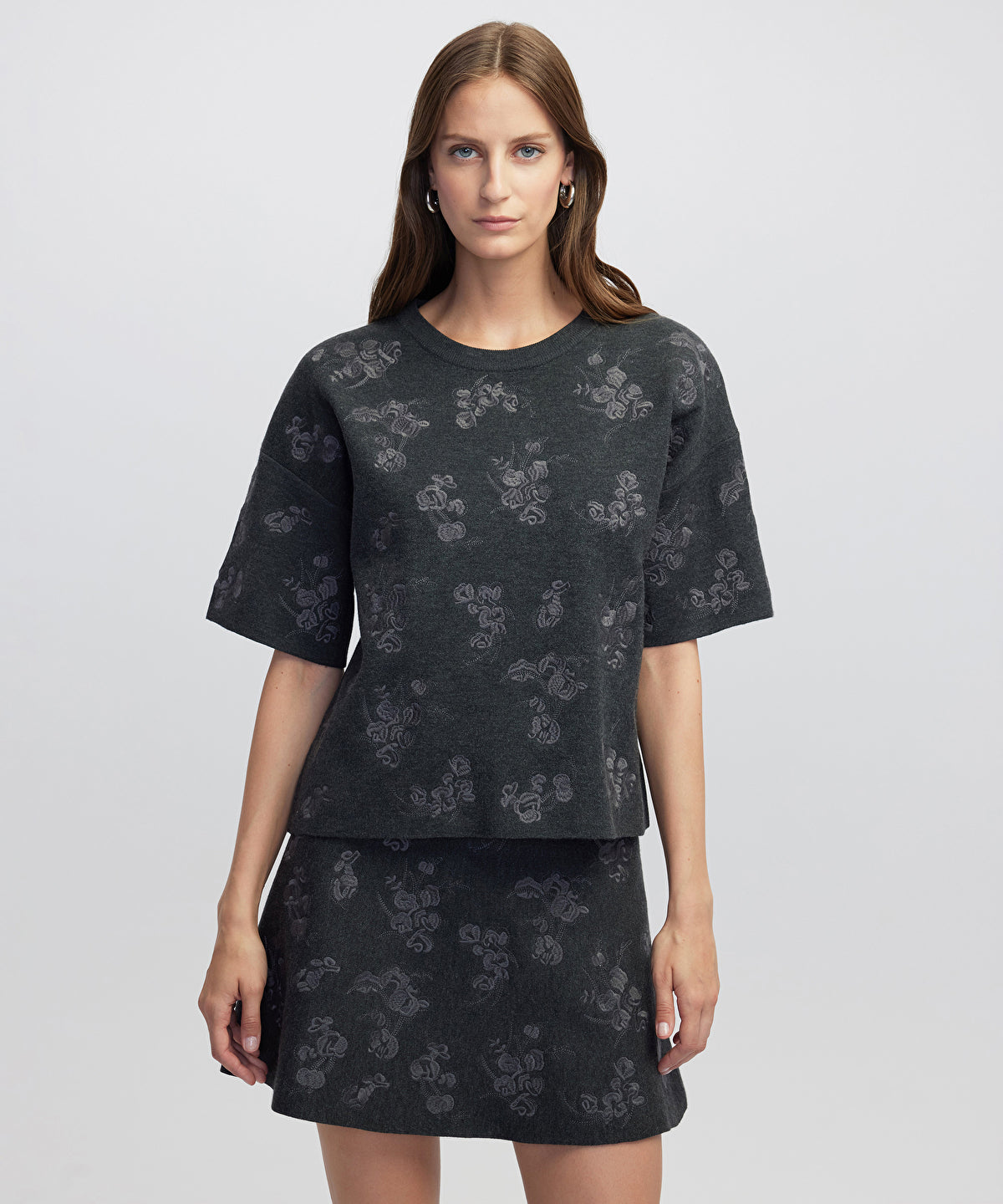 Zoomed Embellished Knit T-Shirt