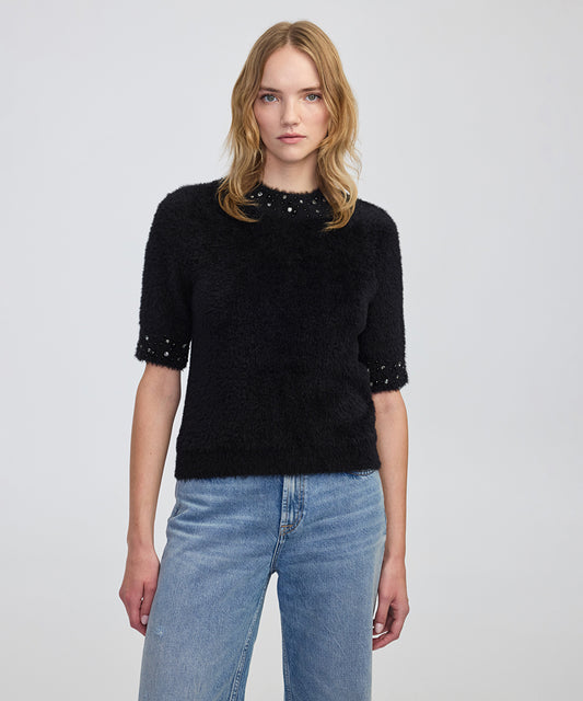 Embellished Soft Knit Top