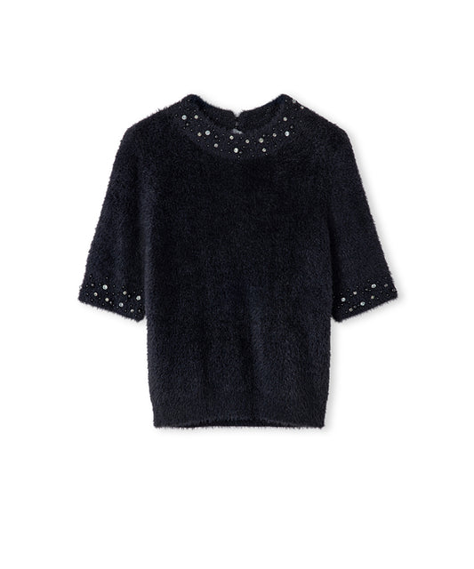 Embellished Soft Knit Top