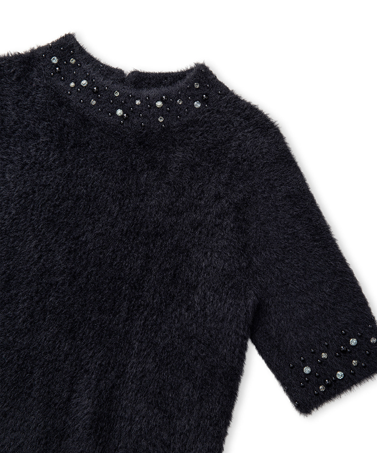 Zoomed Embellished Soft Knit Top