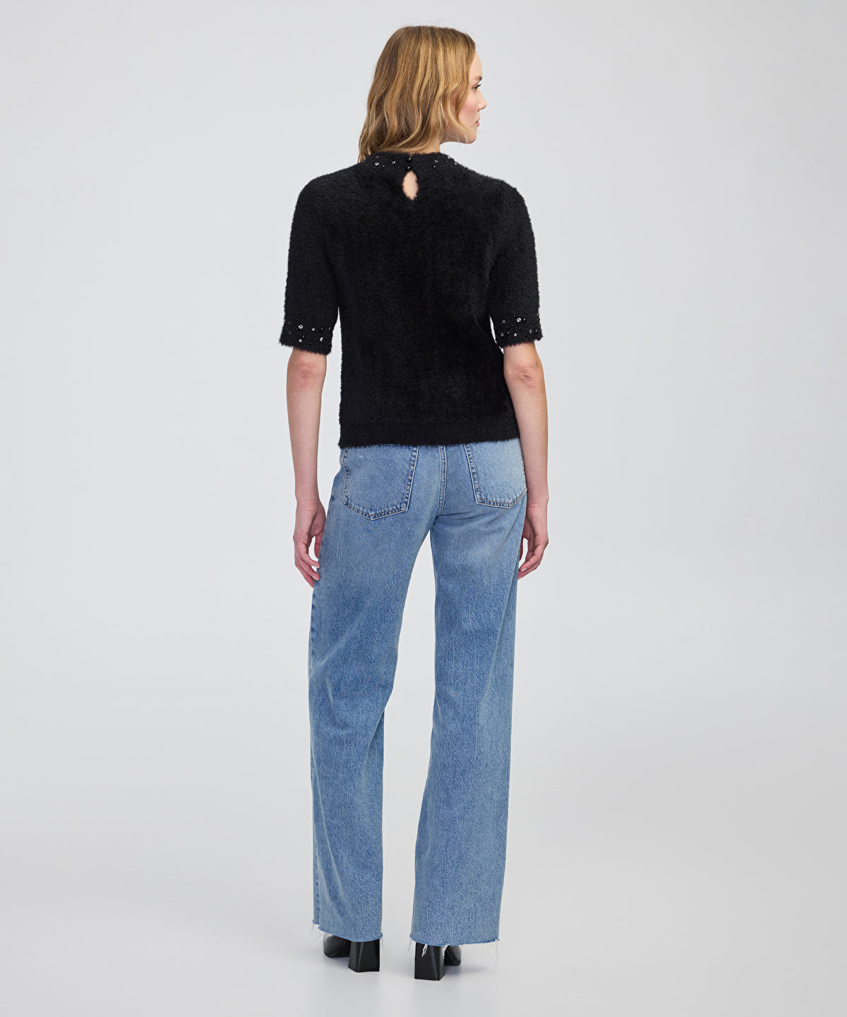 Zoomed Embellished Soft Knit Top
