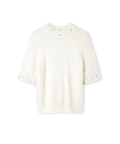 Embellished Soft Knit Top