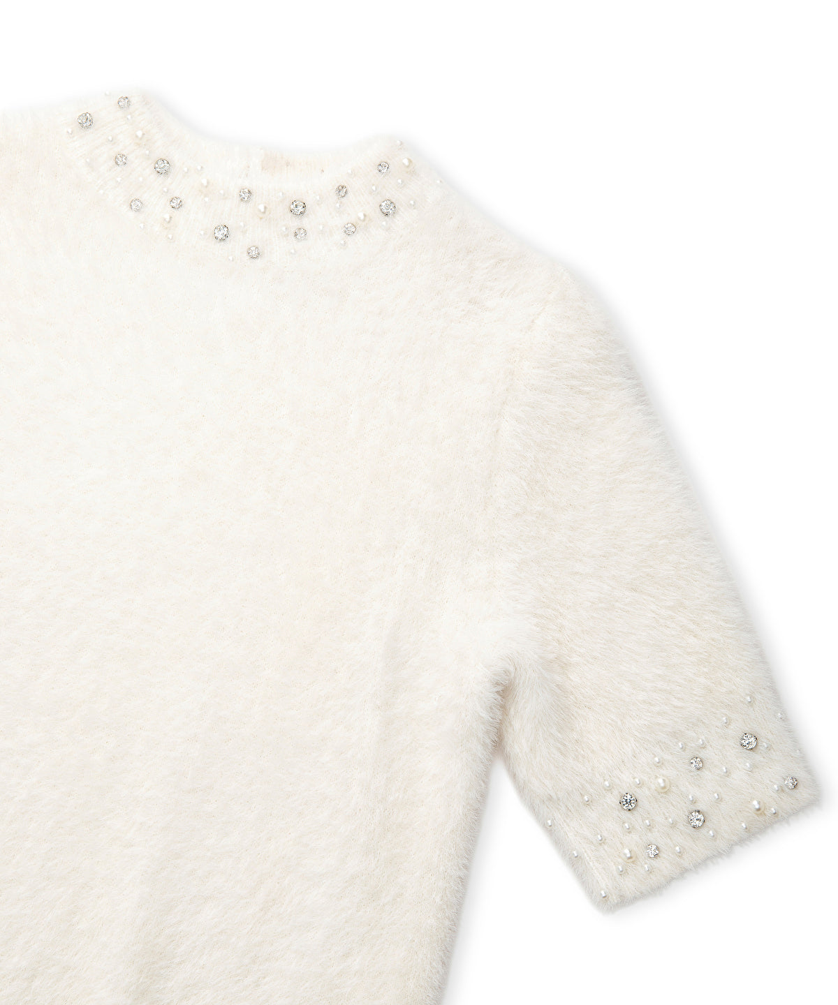 Zoomed Embellished Soft Knit Top