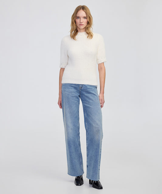 Embellished Soft Knit Top