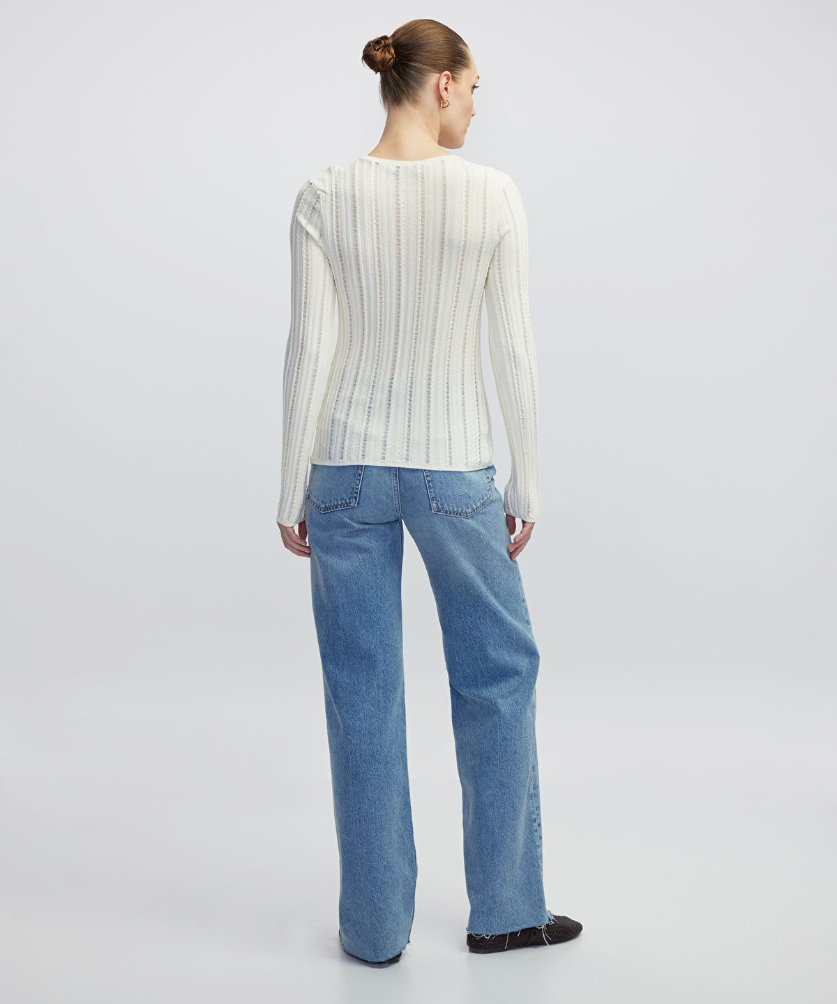 Zoomed Openwork Knit Top