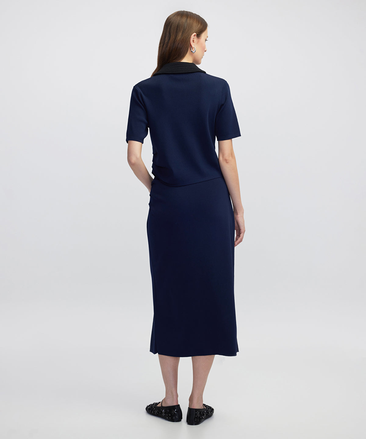 Contrast Collar Knit Top