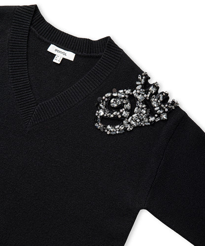 Embellished Knit Sweater