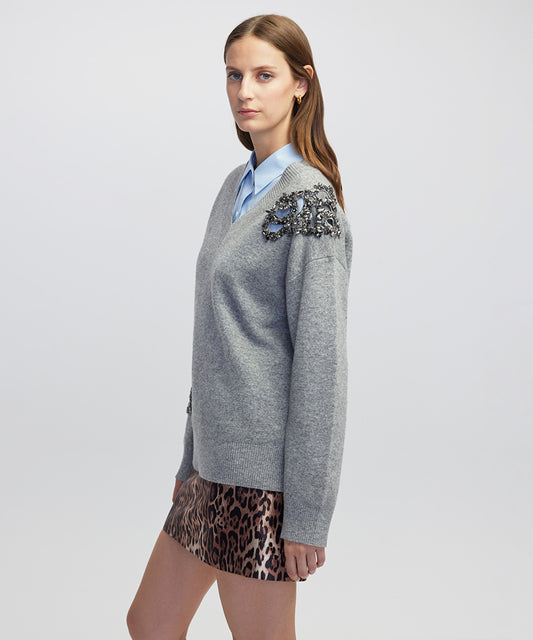 Embellished Knit Sweater