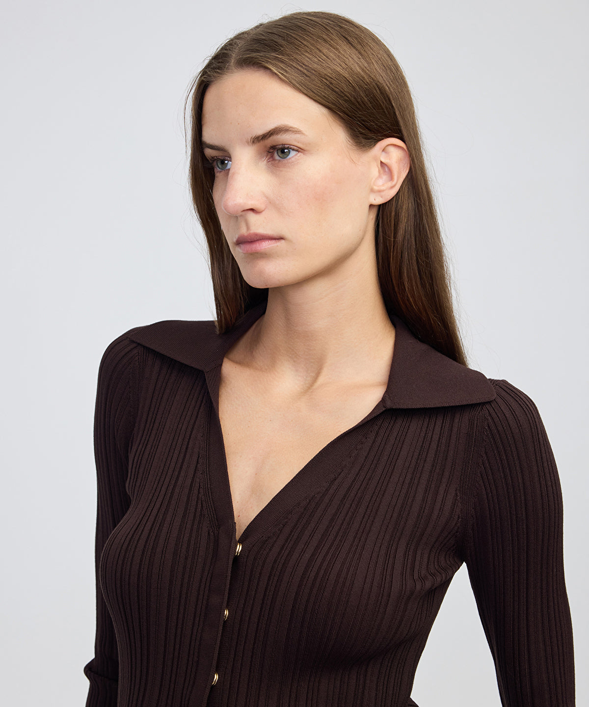 Zoomed Ribbed Knit Top