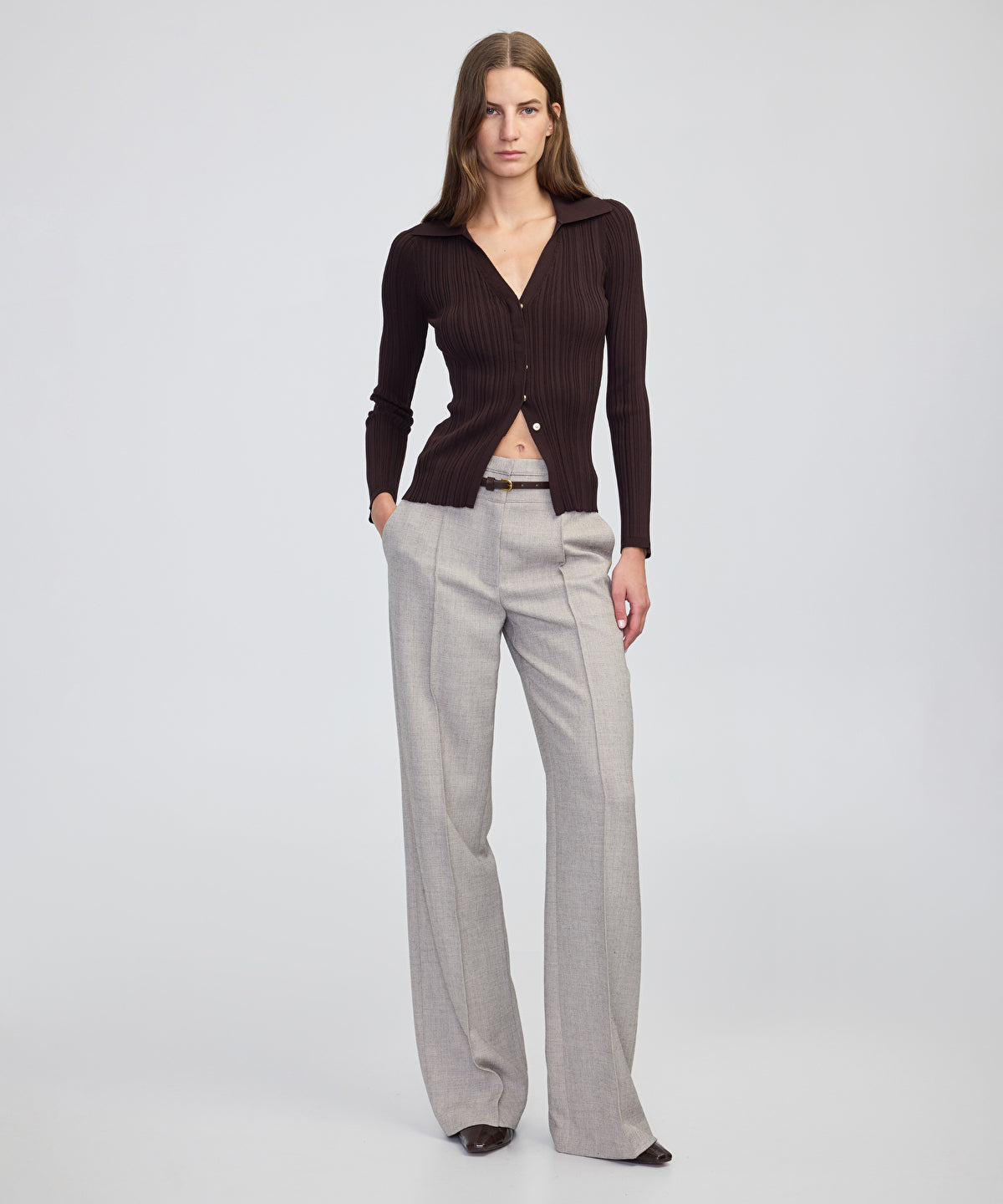 Zoomed Ribbed Knit Top