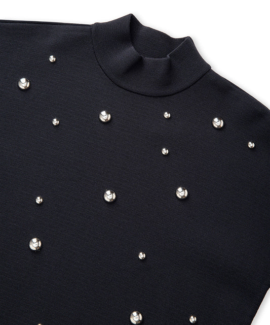 Stud-Embellished Knit Sweater