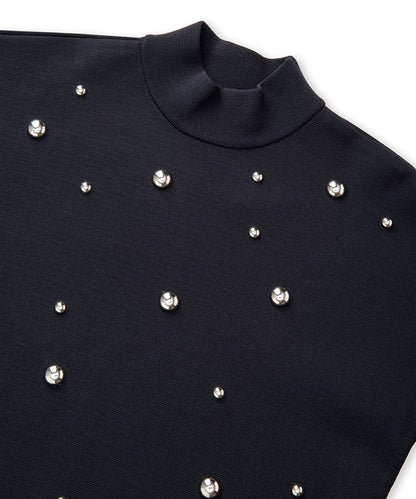 Stud-Embellished Knit Sweater