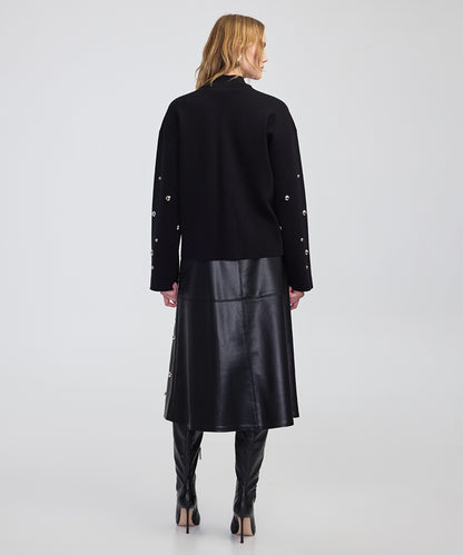 Stud-Embellished Knit Sweater