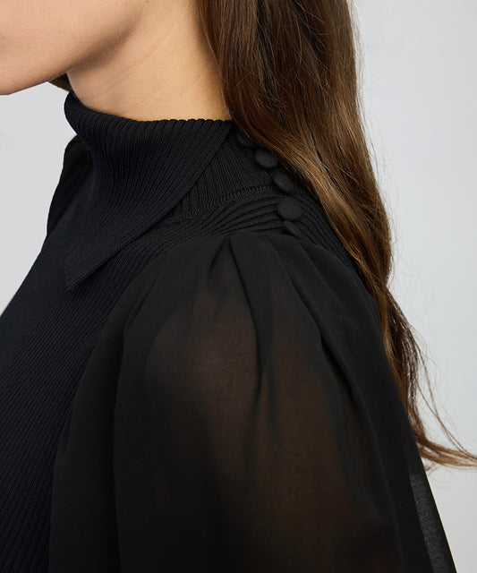 Mixed Media Knit Top