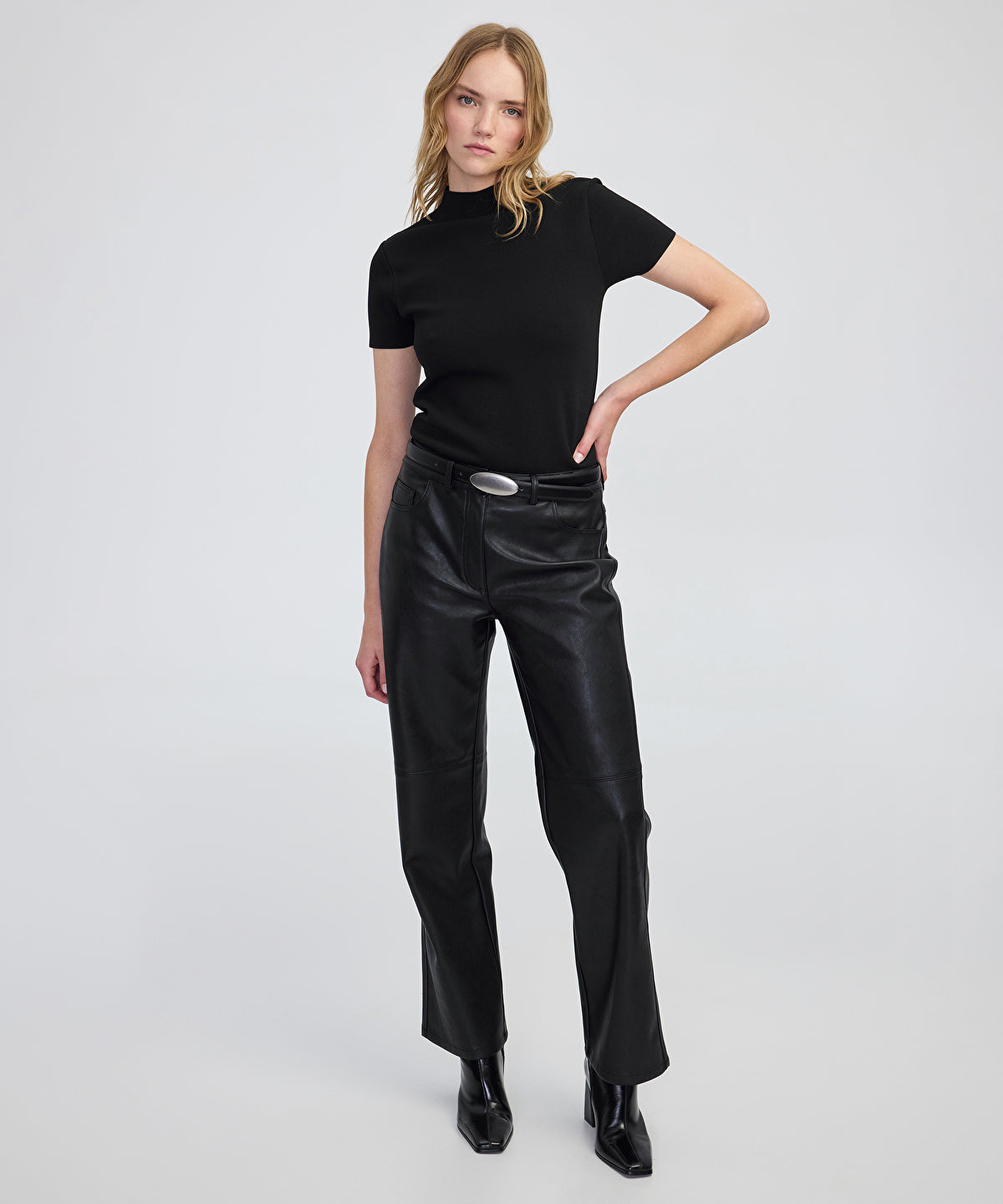 High-Neck Knit Top