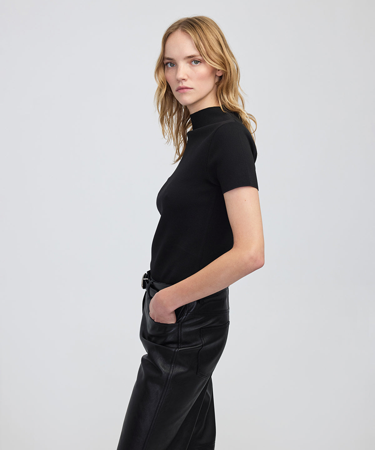 High-Neck Knit Top
