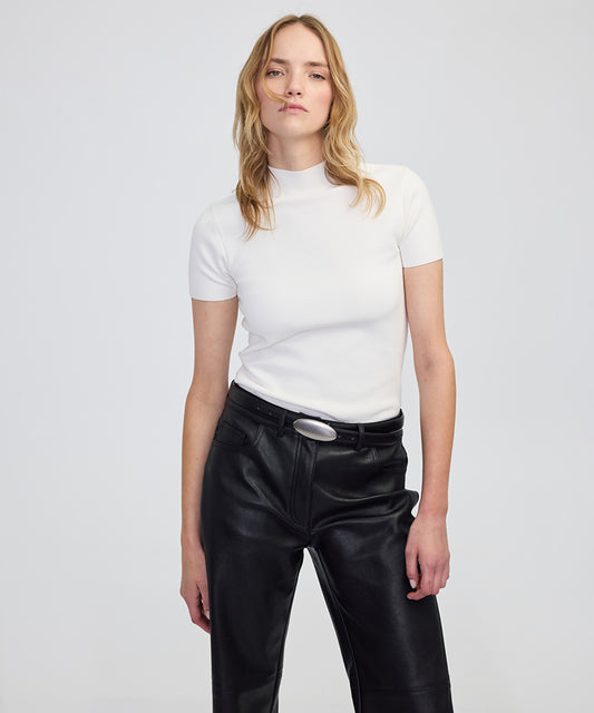 High-Neck Knit Top