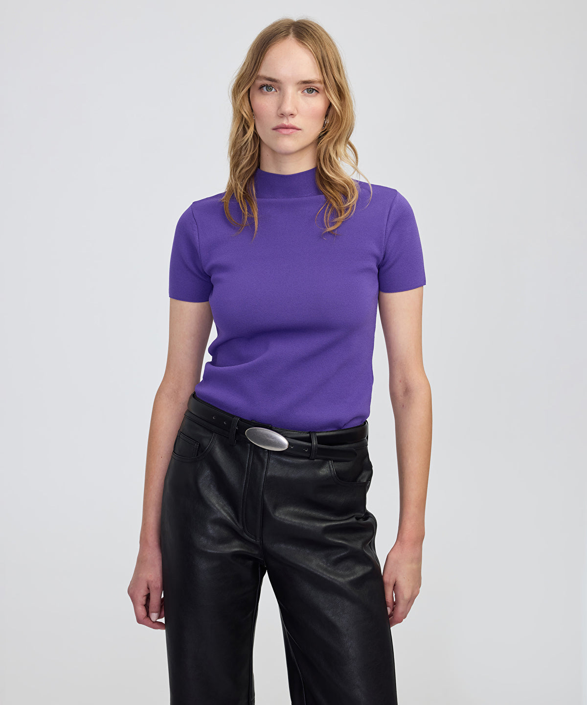 High-Neck Knit Top