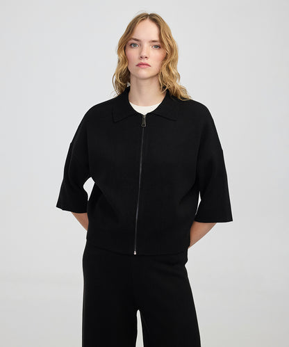 Zip-Up Knit Top