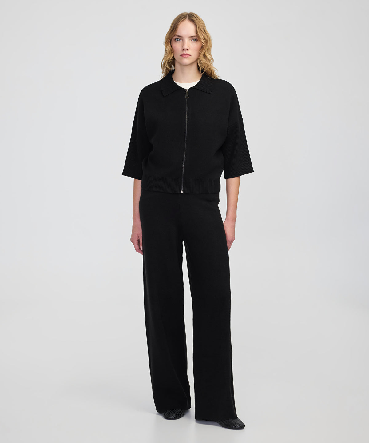 Zip-Up Knit Top