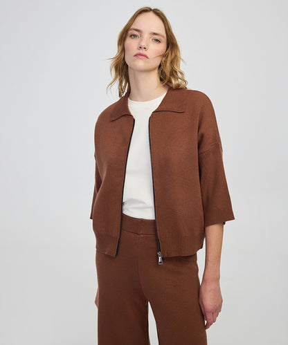 Zip-Up Knit Top