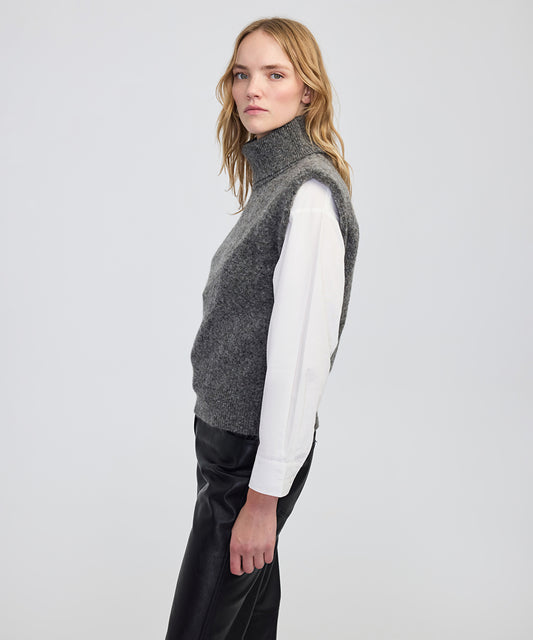 Knit Vest with Shoulder Pads