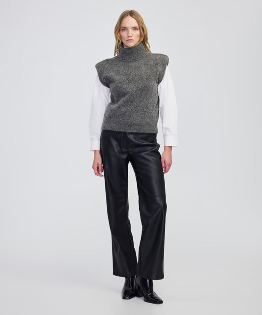 Knit Vest with Shoulder Pads