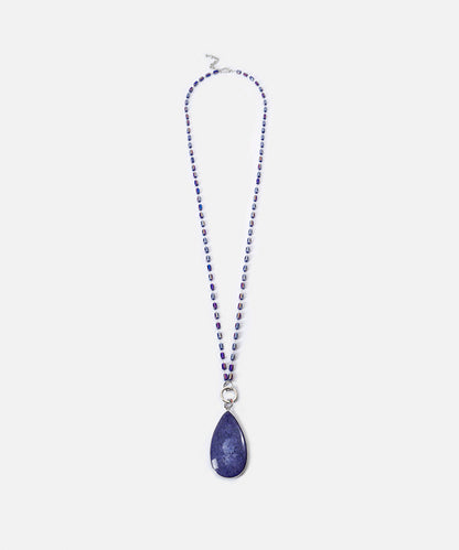 Glass Bead Drop Necklace 