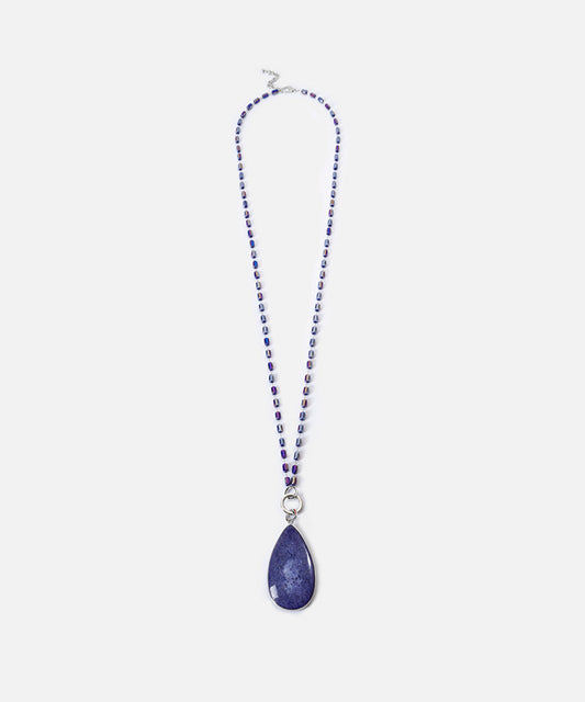 Glass Bead Drop Necklace 