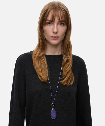 Glass Bead Drop Necklace 