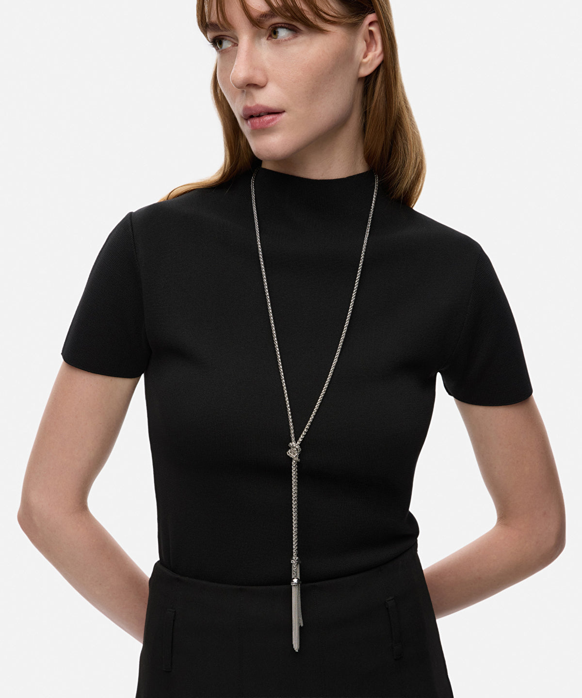 Zoomed Knot Long Chain Necklace