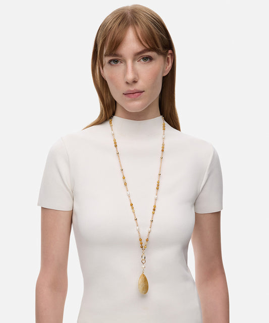 Mixed Bead Long Necklace