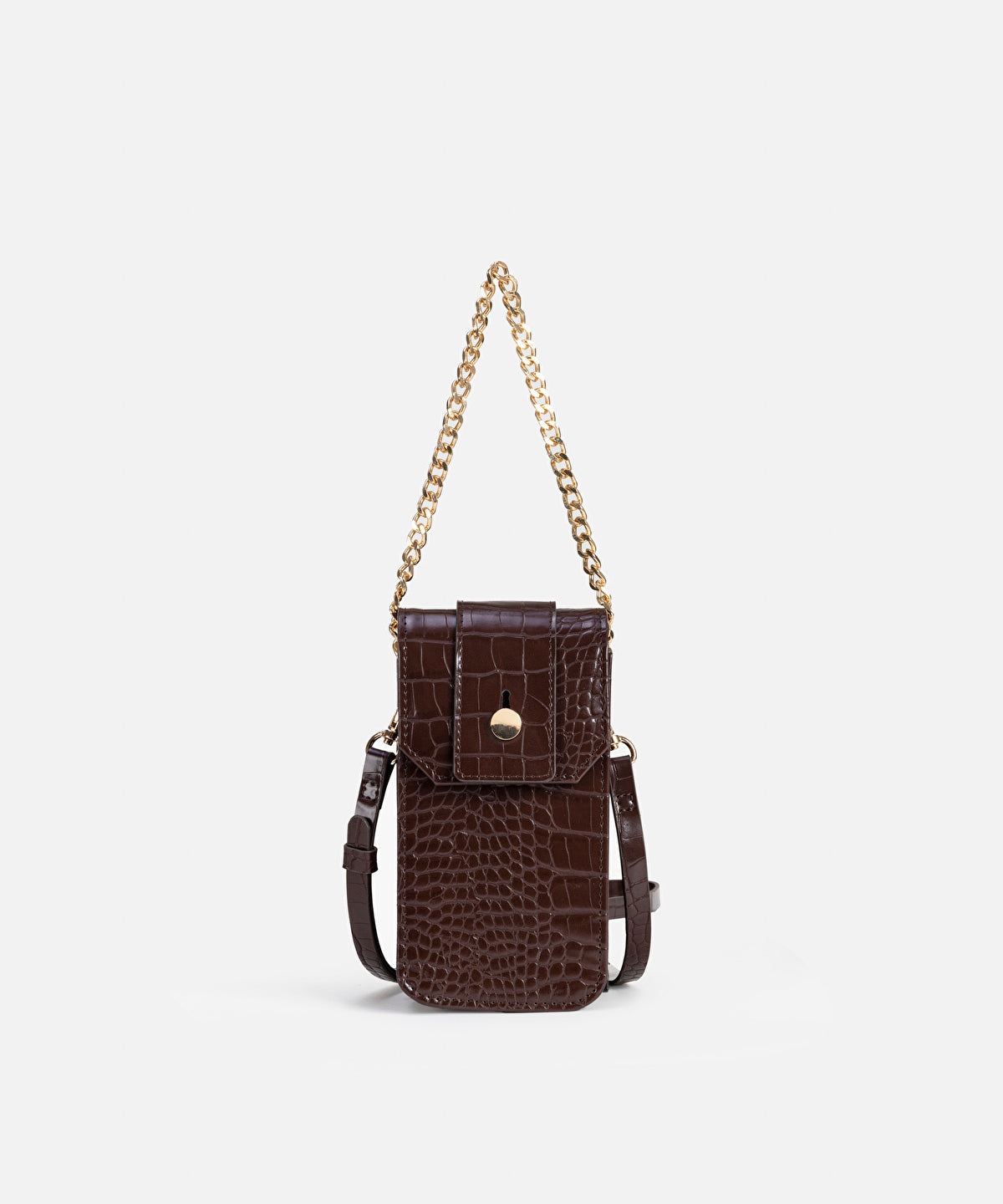Zoomed Croc-Effect Double Handle Bag