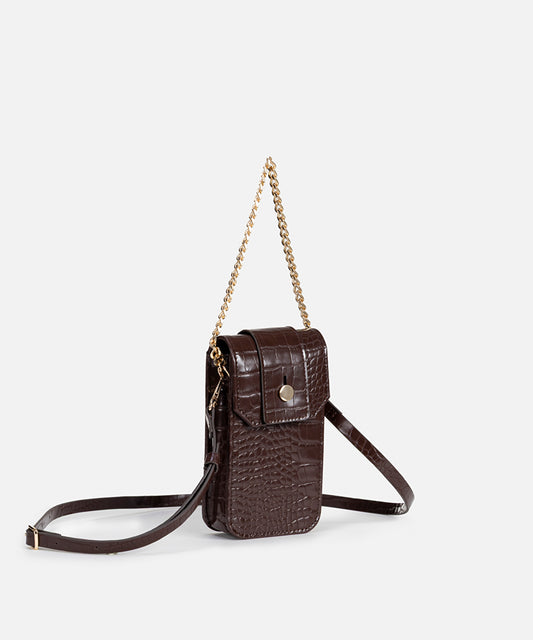 Croc-Effect Double Handle Bag
