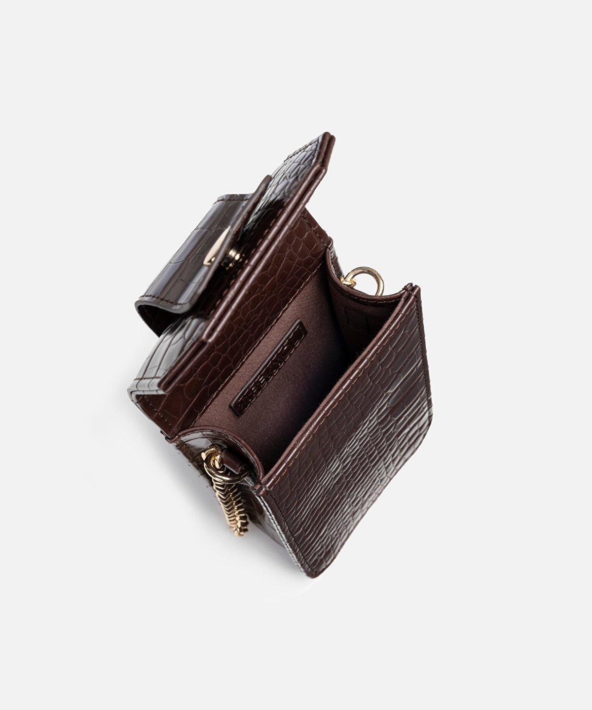 Zoomed Croc-Effect Double Handle Bag