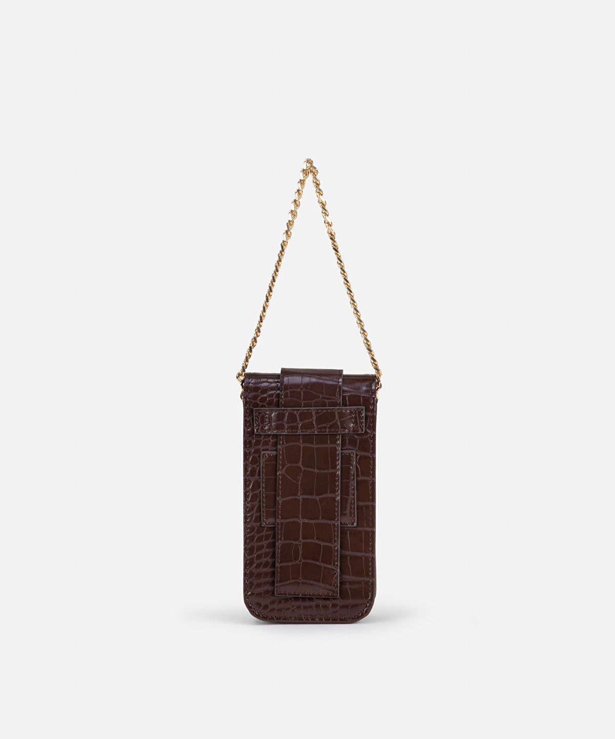 Zoomed Croc-Effect Double Handle Bag